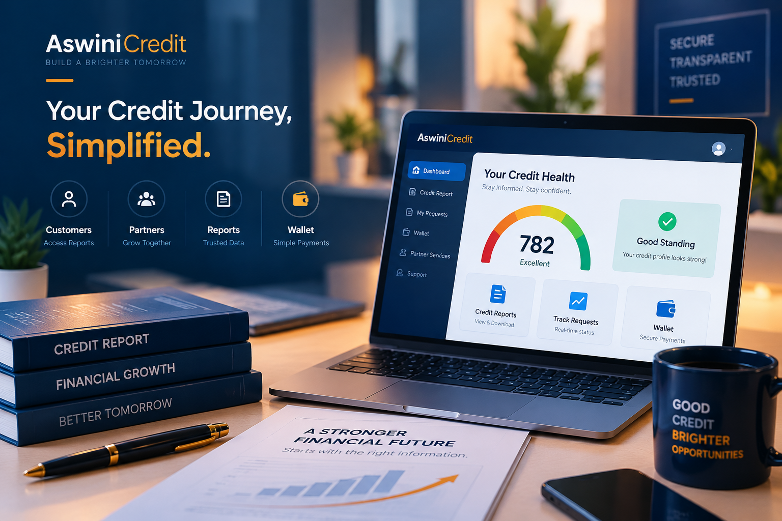 Aswini Credit digital credit report and partner platform